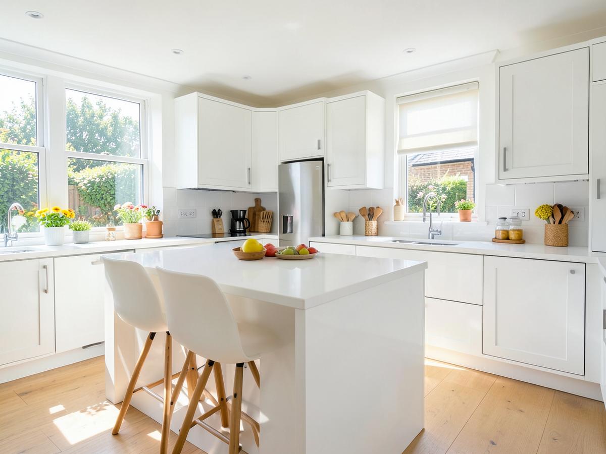 Bright clean kitchen after cleaning